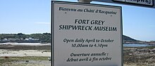 Museum sign Guernsey 2011 149, Fort Grey info board.jpg