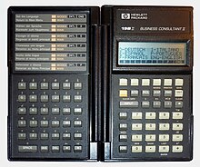 HP-19BII Business Consultant II, Financial Calculator from Hewlett-Packard (changed to plan view, improved colours).jpg