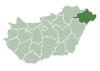 Karte von Ungarn mit Hervorhebung des Landkreises Szabolcs-Szatmár-Bereg