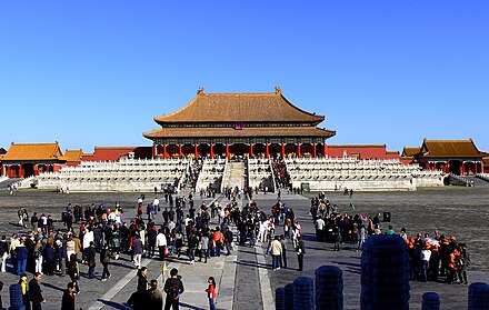 清朝政治中心北京紫禁城，圖為清朝皇權的象徵太和殿