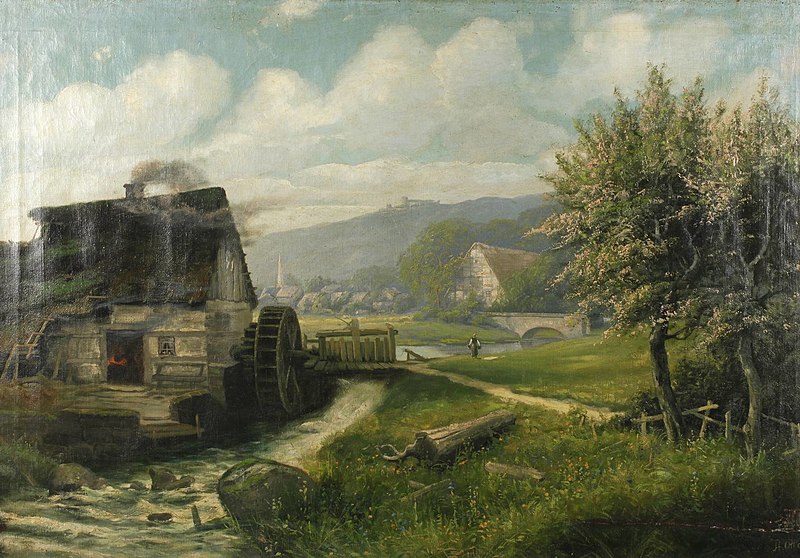 File:Heinrich Otto (zugeschr.) - Schmiede in Frühlingslandschaft (ca. 1900).jpg