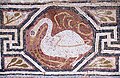 Cygne, mosaïque de sol de la grande basilique, Heraclea Lyncestis, Bitola, Macédoine, IVe s. av. J.C.