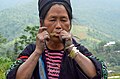 Hmong woman playing Dan Moi, Vietnam