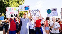 Protesters at a 2019 school strike for climate in Hobart. Hobart (32451077087).jpg