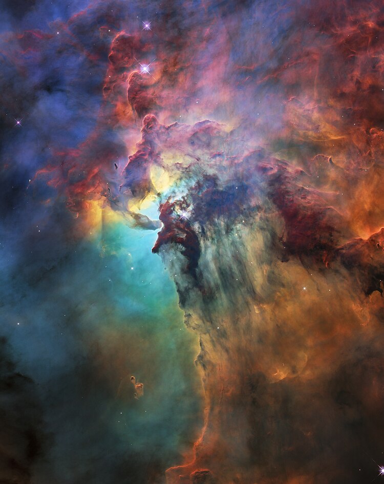 28th anniversary image - April 2018 - A portion of the Lagoon nebula Hubble's 28th birthday picture The Lagoon Nebula.jpg