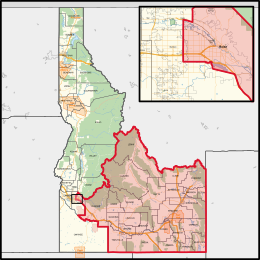 Map of Idaho's 2nd congressional district
