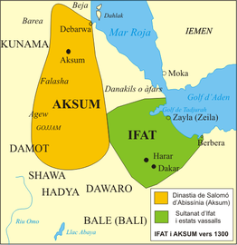 Le sultanat d'Ifat vers 1300.