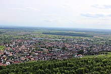 Blick vom Kaiserstuhl auf Ihringen am Kaiserstuhl