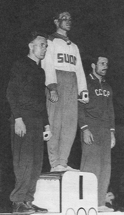 Imre Polyák, Rauno Mäkinen, Roman Dzeneladze 1956.jpg