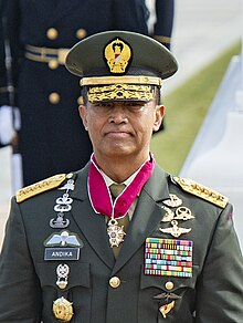 Indonesian Army Chief of Staff General Andika Perkasa participates in an Army at the Tomb of the Unknown Soldier on January 30, 2020 (cropped).jpg