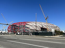 מראה האצטדיון בזמן בנייתו, אוקטובר 2023