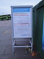 A notice for the essential track renewal work taking place at Ryde Esplanade railway station, Ryde, Isle of Wight over the weekend of 30 and 31 October 2010. During the course of the works rail replacement buses were run between stations at Ryde Esplanade and Ryde St John's Road. Due to vehicle restrictions on Ryde Pier at the time, no replacement services were run along the pier.