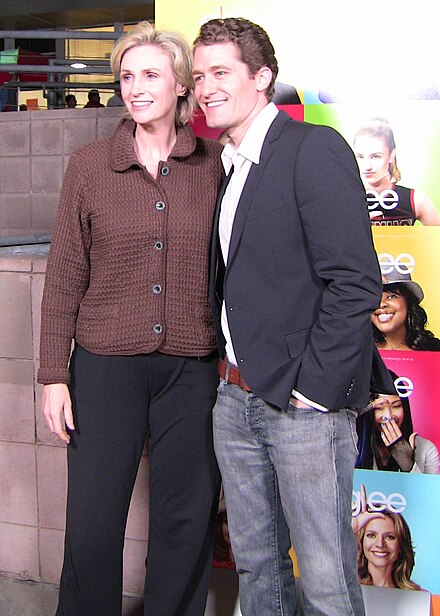 Morrison with Glee co-star Jane Lynch
