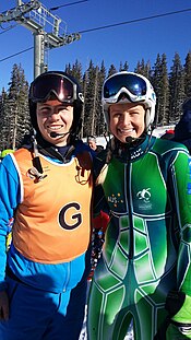 Australian Skier Jessica Gallagher (right) and guide Christian Geiger (left), 2014 Australian Paralympic Team Athlete. Jessica Gallagher and guide Christian Geiger.jpg