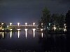 Night view of Joensilta, the river bridge