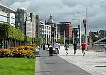The International Financial Services District alongside the River Clyde Jogging Along - geograph.org.uk - 1475387.jpg