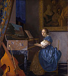 Johannes Vermeer - Une dame assise au Virginal (1670-2)