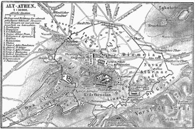 Carte d’Athènes (1888).