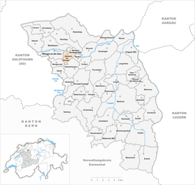 Map of Walliswil bei Wangen