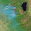 King fire, 2014 Sep 19, Landsat 8 false-color infrared.jpg