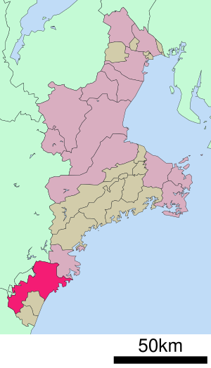 Location of Kumanos in the prefecture