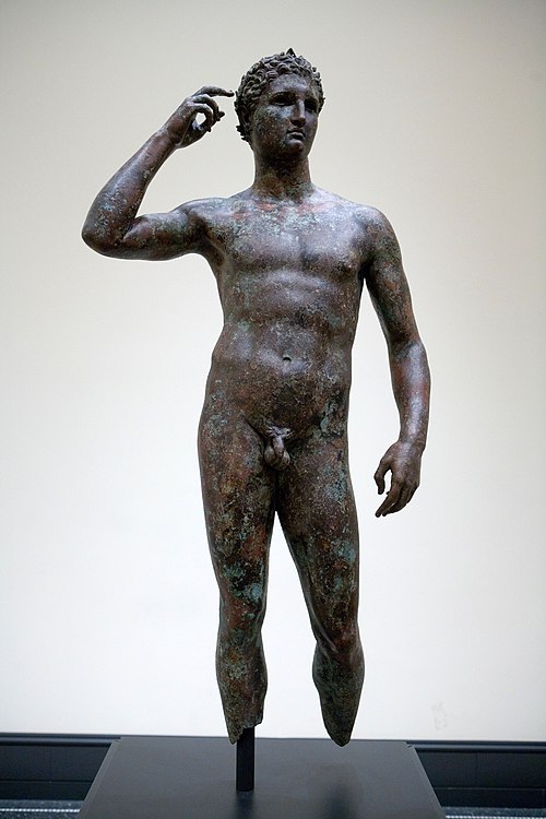 The Victorious Youth (c. 310 BC) is a rare, water-preserved bronze sculpture from ancient Greece.