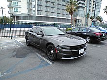 An unmarked LAPD Dodge Charger. The LAPD did not purchase marked Dodge Chargers past 2014, but continued to purchase them for unmarked use. LAPD Dodge Charger Police Package.jpg