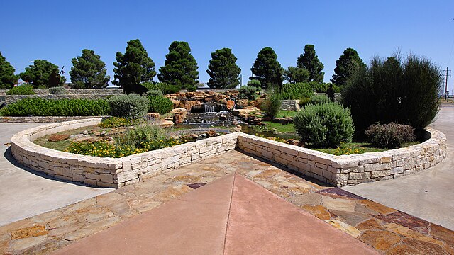 This re-creation in Fort Stockton pays homage to the now dry Comanche Springs.