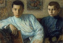 Boris (left) with his brother Alex; painting by their father, Leonid Pasternak