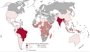 New case of leprosy in 2016. Leprosy new case detection 2016 rates, 2016 (cropped).png