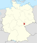 Mapa de Alemania, destacó la posición del distrito de Greiz