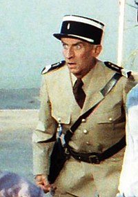 Louis de Funès dum la filmado de Le Gendarme et les extra-terrestres, 1978
