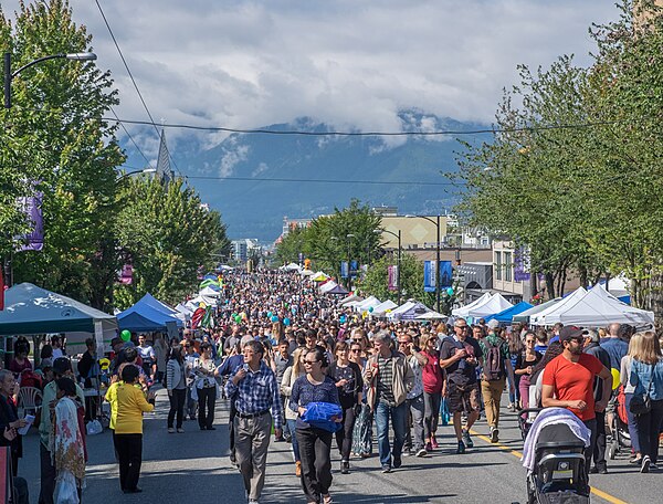 Looking north on Vancouver's Main Street on Car-Free Day, June 19, 2016