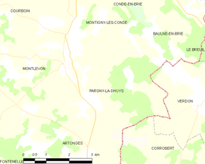 Poziția localității Pargny-la-Dhuys