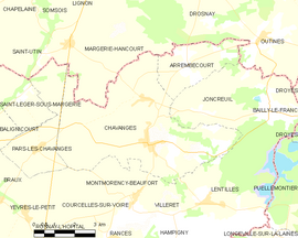 Mapa obce Chavanges