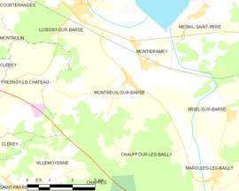 Mapa obce Montreuil-sur-Barse