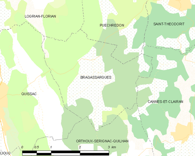 Poziția localității Bragassargues