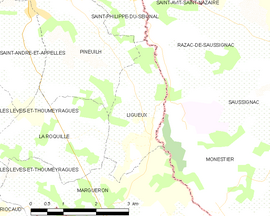 Mapa obce Ligueux