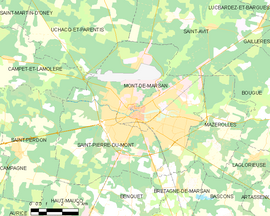 Mapa obce Mont-de-Marsan