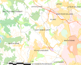 Mapa obce Saint-Genest-Lerpt