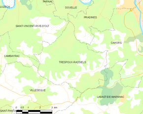 Poziția localității Trespoux-Rassiels