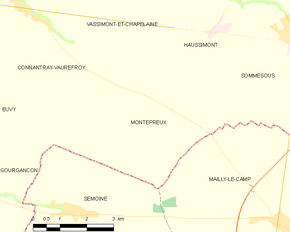 Poziția localității Montépreux