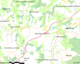 Mapa obce Bromont-Lamothe