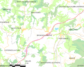 Poziția localității Bromont-Lamothe