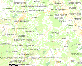 Mapa obce Barcus