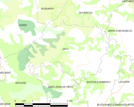 Mapa obce Jaxu