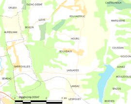 Mapa obce Souyeaux