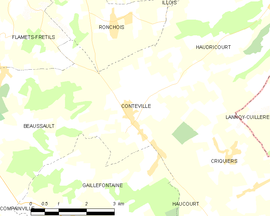 Mapa obce Conteville
