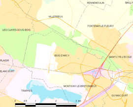 Mapa obce Bois-d’Arcy