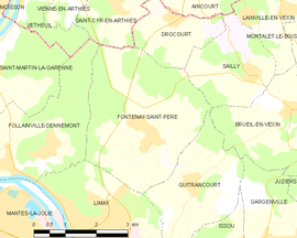 Mapa obce Fontenay-Saint-Père